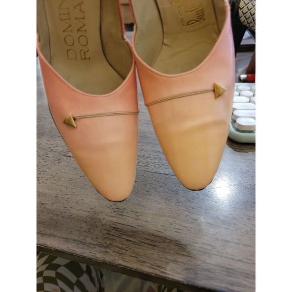 Vintage 1960s Pink Ombre heels with triangle embellishment Do.Inic Romano - Picture 10 of 13